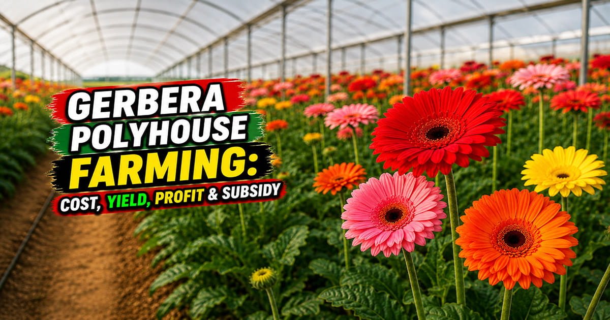 Gerbera Polyhouse Farming: Cost, Yield, Profit & Subsidy