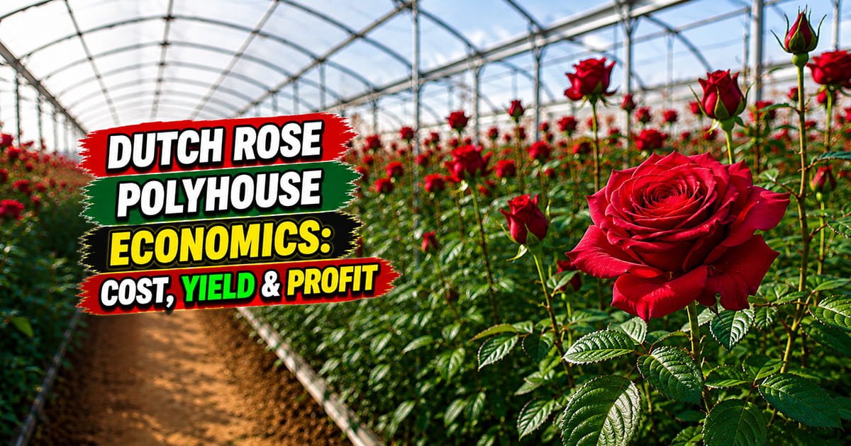 Dutch Rose Polyhouse Farming Cost, Yield and Profit