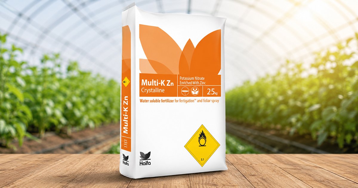 Haifa Multi-K Zn Crystalline potassium nitrate fertilizer enriched with zinc for fertigation and foliar nutrition