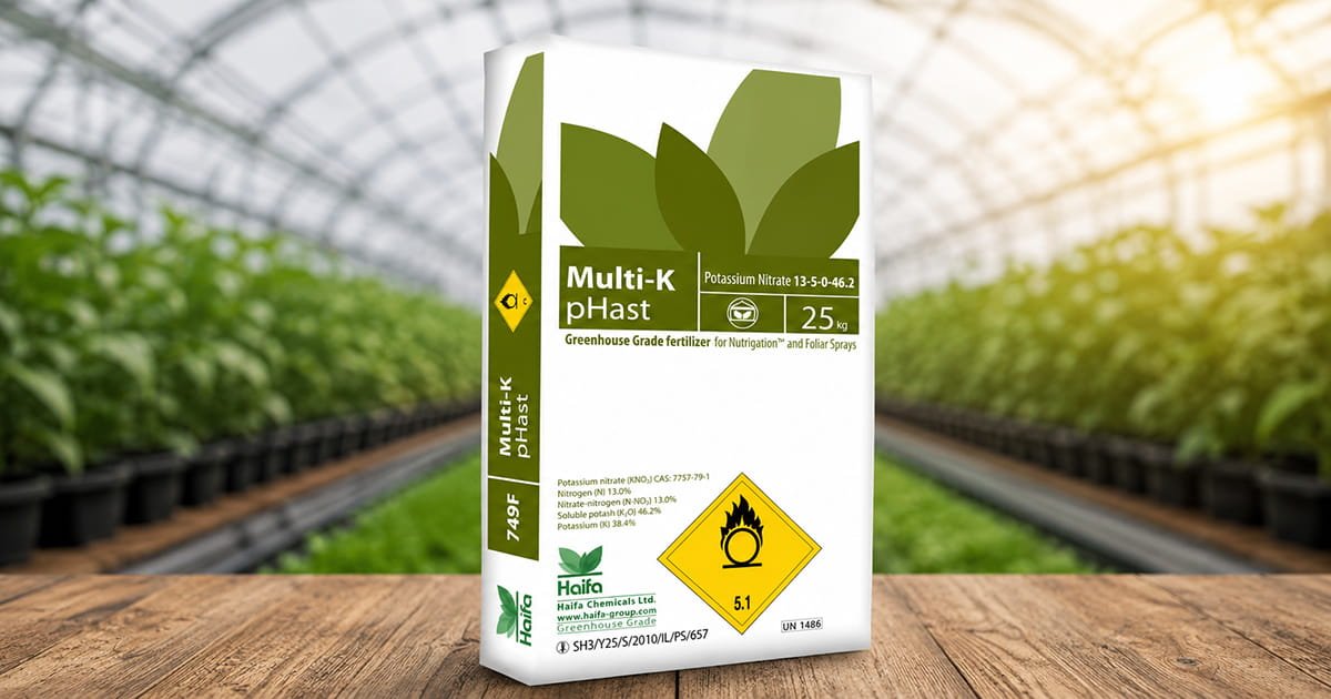 Haifa Multi-K pHast acid-stabilised potassium nitrate fertilizer for hard or alkaline irrigation water