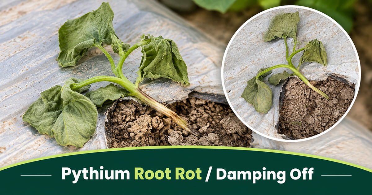 Pythium root rot and damping off in cucumber seedlings in polyhouse