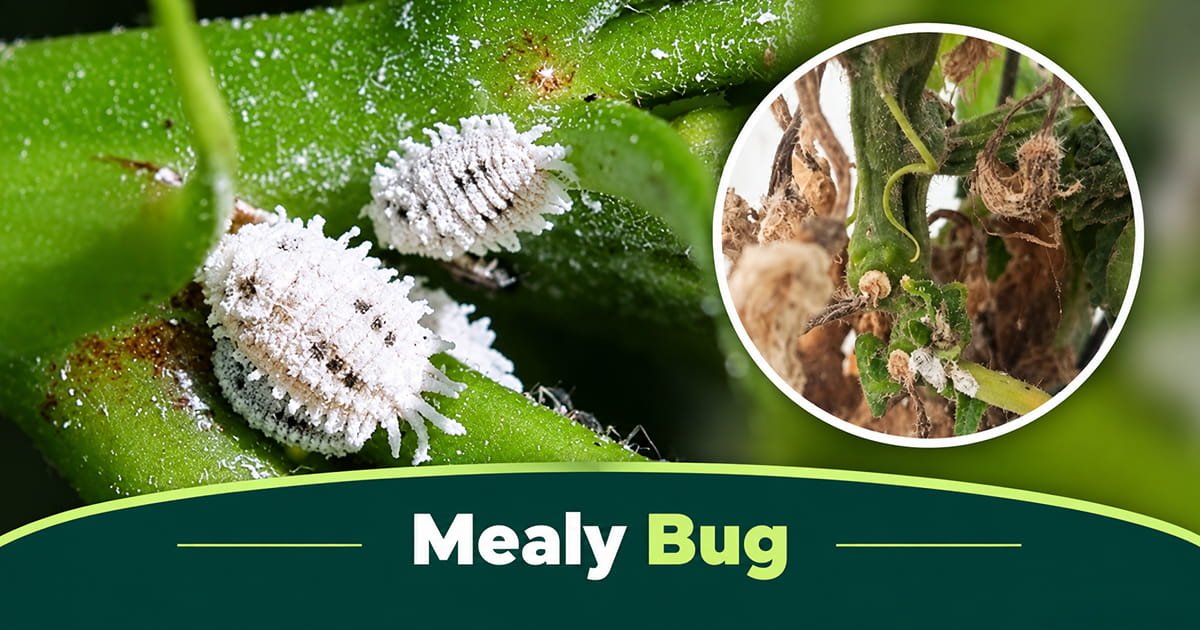 Mealybug infestation on cucumber stem and leaves in polyhouse