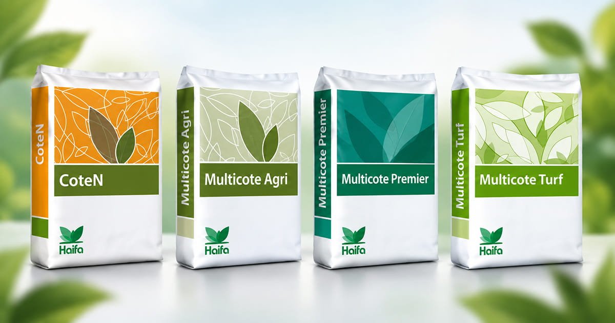 CoteN, Multicote Agri, Multicote Premier and Multicote Turf Haifa controlled-release fertilizers for crop nutrition, horticulture, open-field crops and turf management