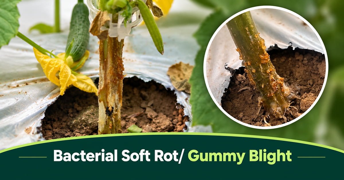 Bacterial soft rot and gummy blight on cucumber fruit in polyhouse